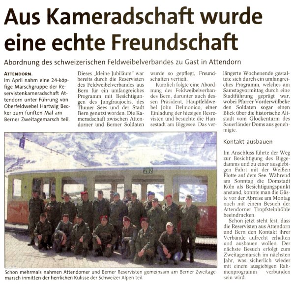 Ausschnitt aus der Westfalenpost vom 15.09.2006